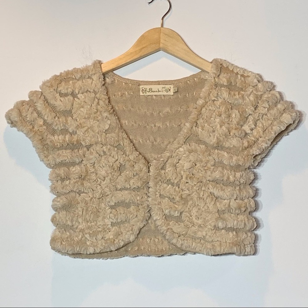 Chic Textured Beige Shrug